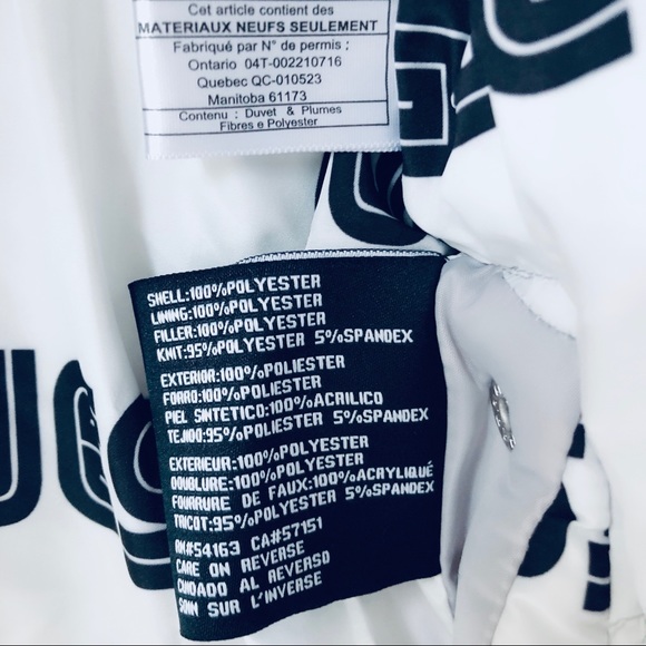 Silver Guess Logo Quilted Puffer Jacket - Picture 8 of 9